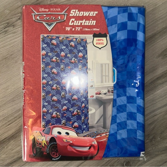 Disney Cars lightening mcqueen Blue and Red Shower Curtain - Picture 1 of 2